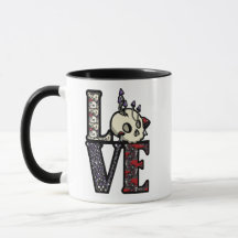 LOVE Skulls & Mushrooms Mug