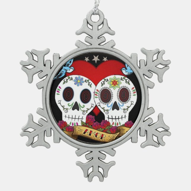 Love Skulls Ornament (Snowflake or Ball) (Front)