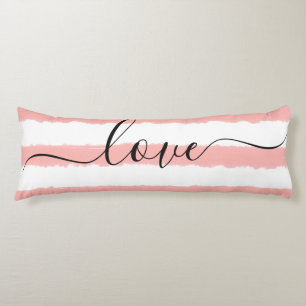 Love Sleep Blue White Striped Watercolor     Body Cushion