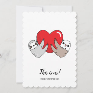 Love Sloths Valentine's day Card