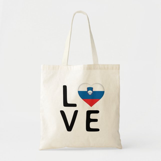 Love - Slovenia Flag Tote Bag (Front)