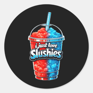 Love Slushies Cool Fun Summer Slushy Drink Slushie Classic Round Sticker