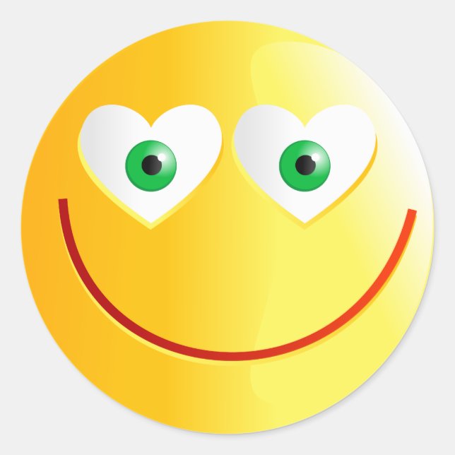 Love Smilie Classic Round Sticker (Front)