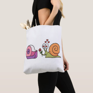 Love Snail & Tape – Cute Funny Sticker Tote Bag