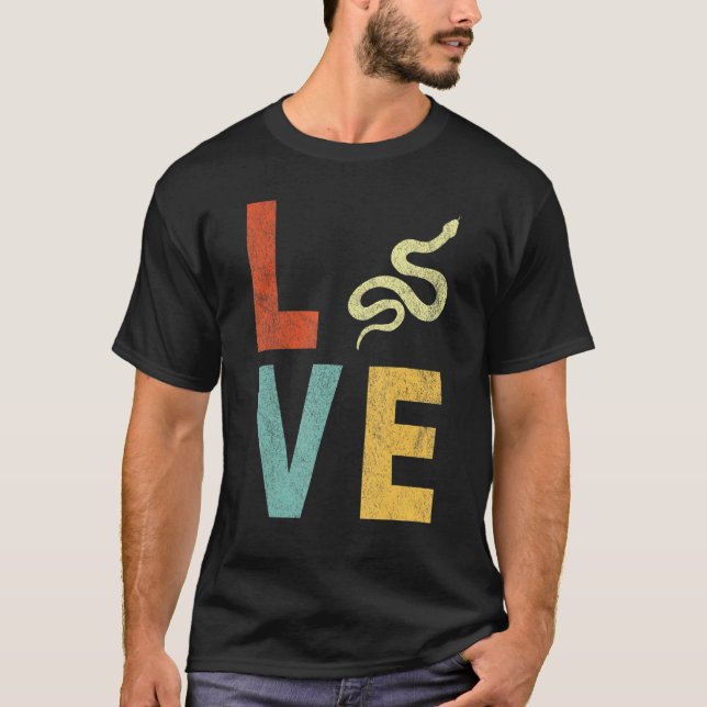Love Snake   Snake Quote Retro T-Shirt (Front)