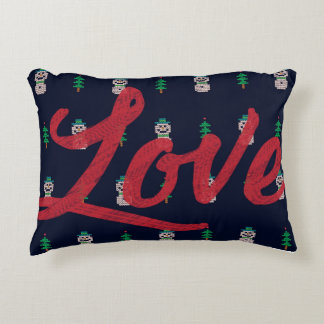 Love Snowman Christmas accent pillow
