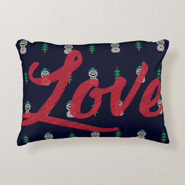  Love Snowman Christmas accent pillow (Front)