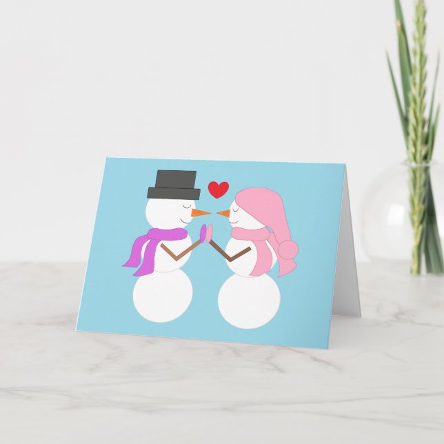 Love & Snowpeople:  Blank Winter Card (Front)