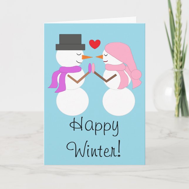 Love & Snowpeople:  Happy Winter Card (Front)