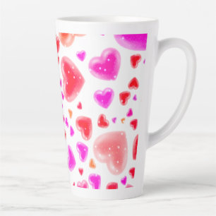 Love, so many hearts, White Latte Mug