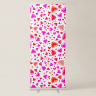 Love, so many hearts, White Retractable Banner