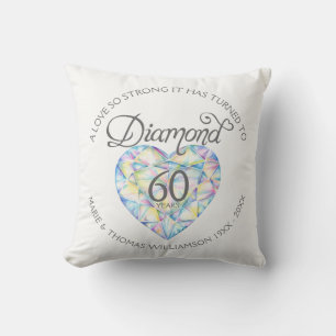 Love so strong 60th diamond anniversary photo cushion