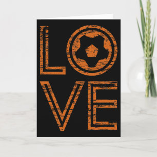 Love Soccer European Football Outline Retro Graphi Card