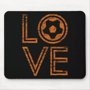 Love Soccer European Football Outline Retro Graphi Mouse Mat
