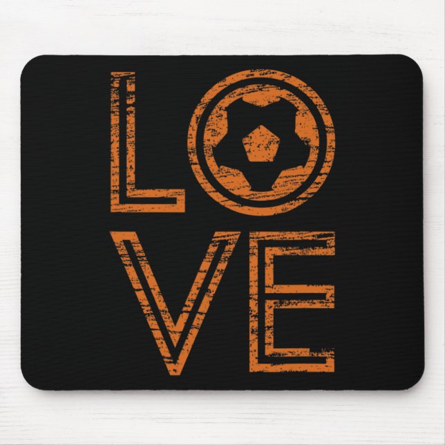 Love Soccer European Football Outline Retro Graphi Mouse Mat (Front)