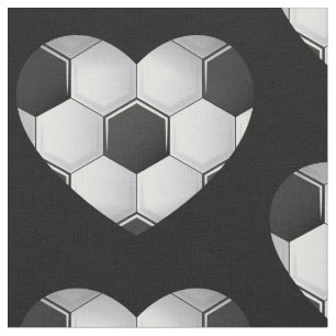 love soccer football heart sports athletic fabric