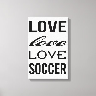 Love Soccer Gallery Wrapped Canvas Print