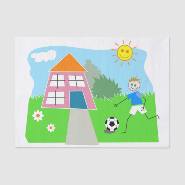 Love Soccer Kids Tissue Paper (Front)