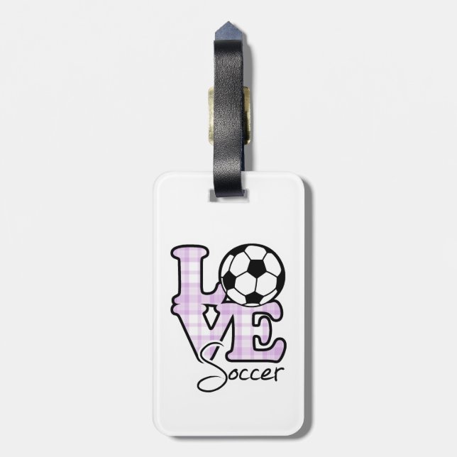 Love Soccer Luggage Tag (Back Vertical)