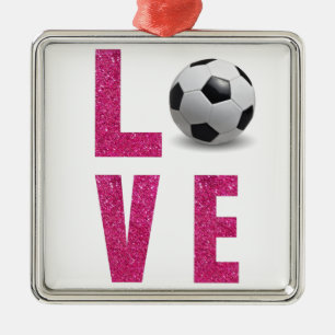 Love Soccer Metal Tree Decoration