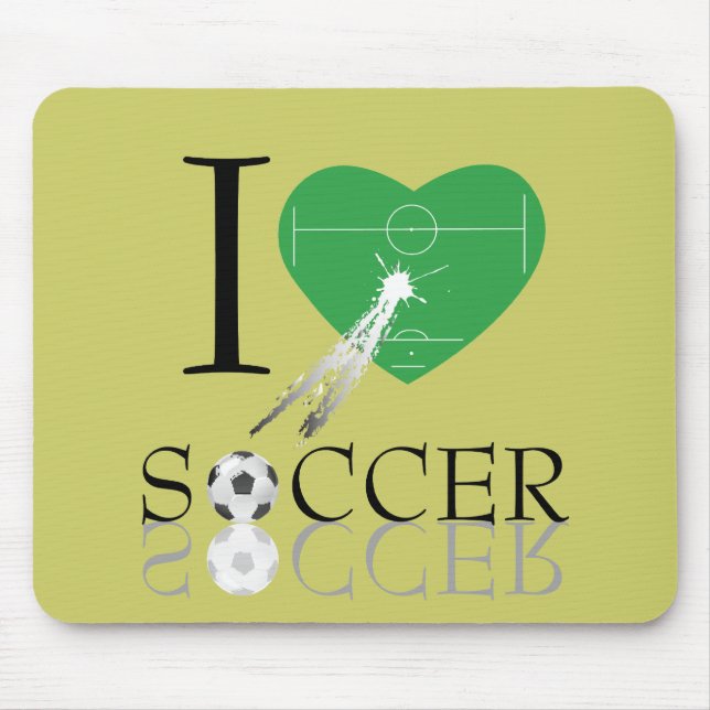 Love soccer mouse pad. mat (Front)