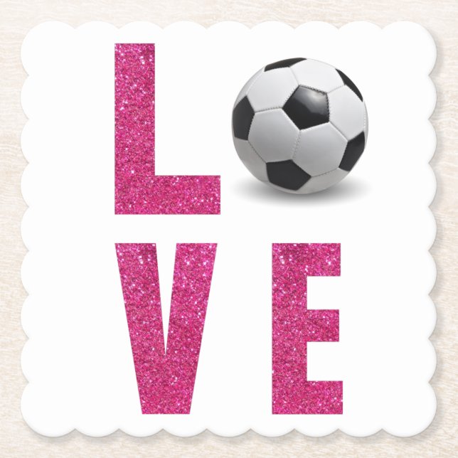 Love Soccer Paper Coaster (Front)