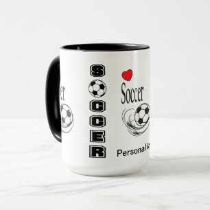 Love ⚽ Soccer - Personalise  Mug