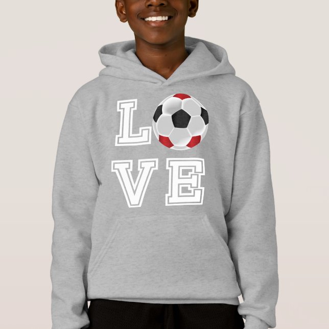 Love Soccer - Red - White Letters (Front)