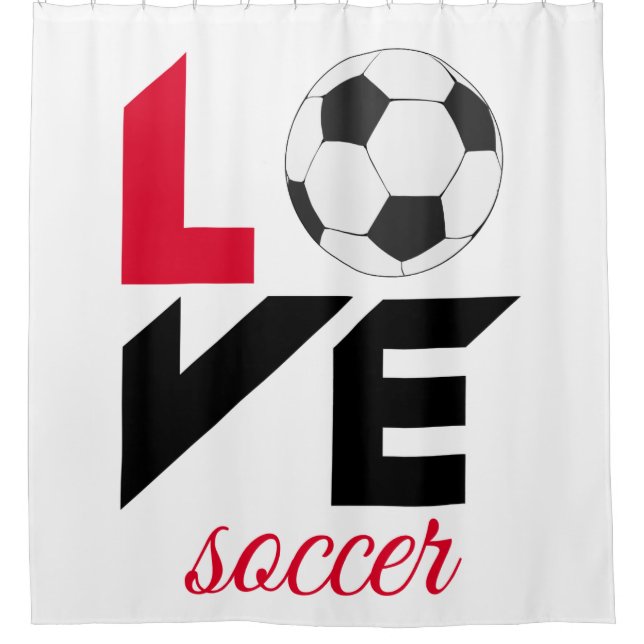 Love soccer shower curtain (Front)