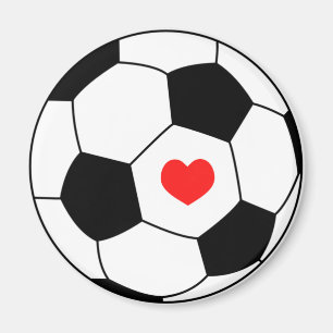 Love soccer - Sport ball with heart Magnet