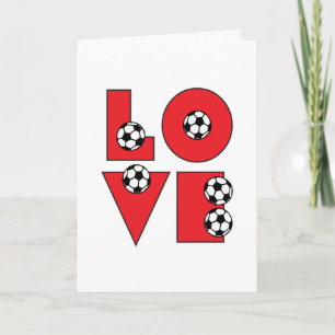 Love Soccer Valentine Holiday Card