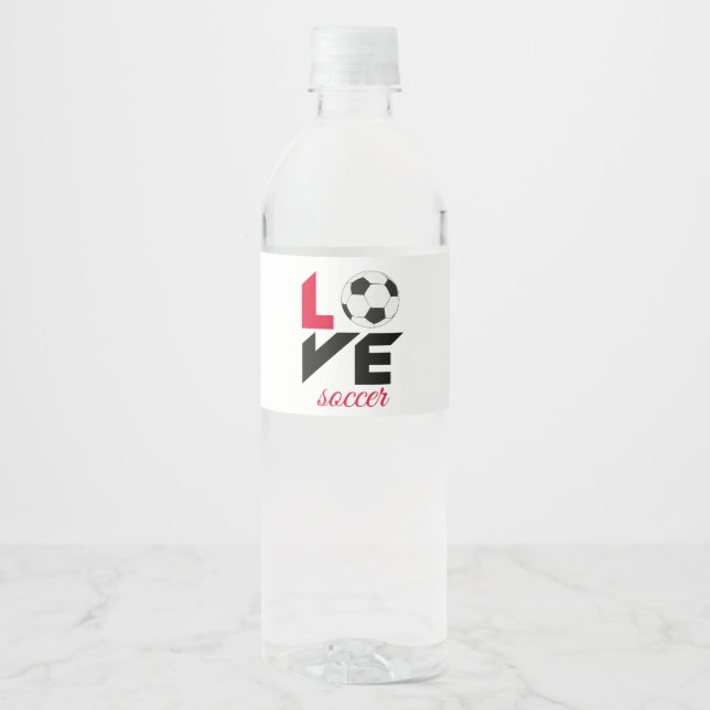Love soccer water bottle label (Front)