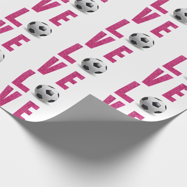 Love Soccer Wrapping Paper (Corner)