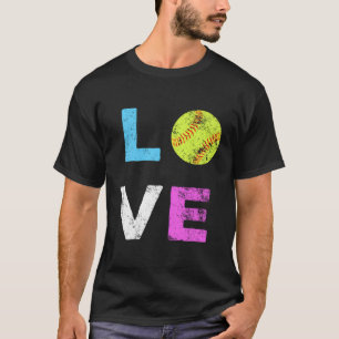 Love Softball American Team Fan Gift T-Shirt