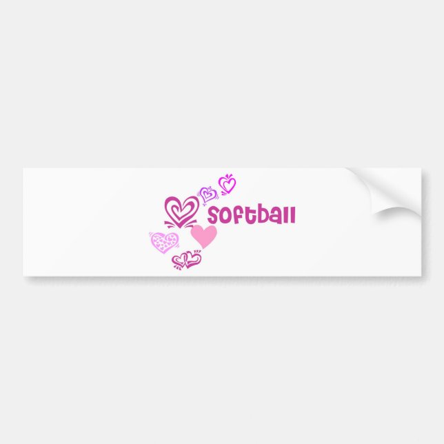 Love Softball Bumper Sticker (Front)