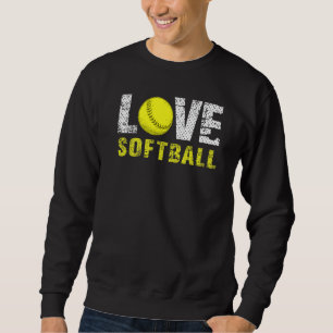 Love Softball Catcher Pitcher Athlete Sports Base Sweatshirt