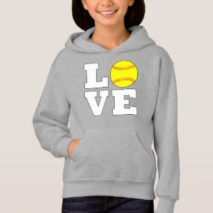LOVE Softball Cute Fastpitch Softball Player Girls