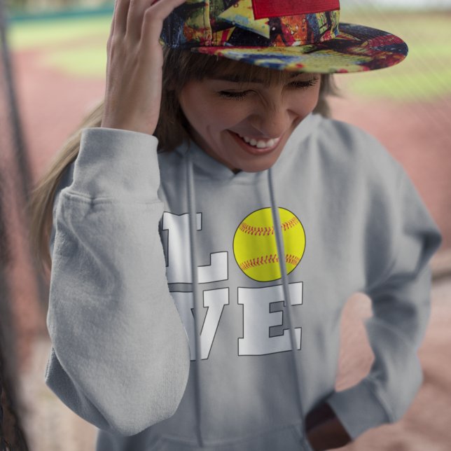 LOVE Softball Fastpitch Softball Player or Coach Hoodie (Creator Uploaded)