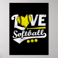 Love Softball for Teen Girls, Women Cute Softball