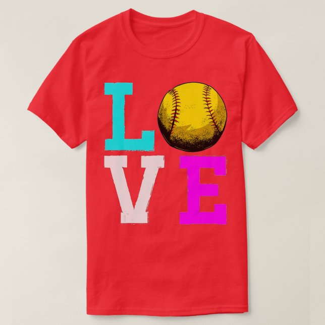 Love Softball Girls Love Softball Softball Coach P T-Shirt (Design Front)