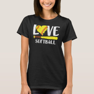 Love Softball Graphic Saying Tee For Teen Girls An