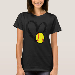 Love Softball Heart Softball Love Men Women T-Shirt