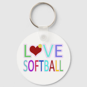LOVE SOFTBALL KEY RING