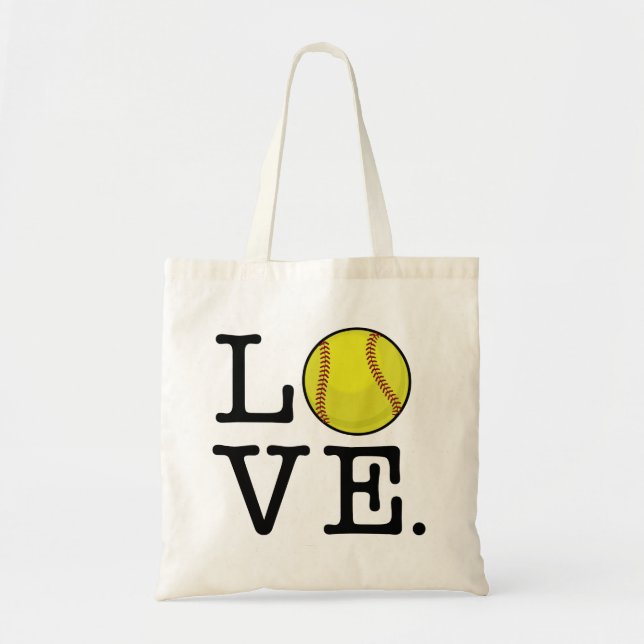 Love Softball Tote Bag (Front)