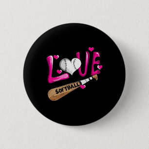 Love Softll Girl Softll T Women Field Player 6 Cm Round Badge