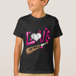 Love Softll Girl Softll T Women Field Player T-Shirt