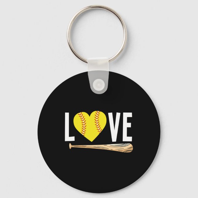 Love Softll Player Girls Teens Funny Softll  Key Ring (Front)