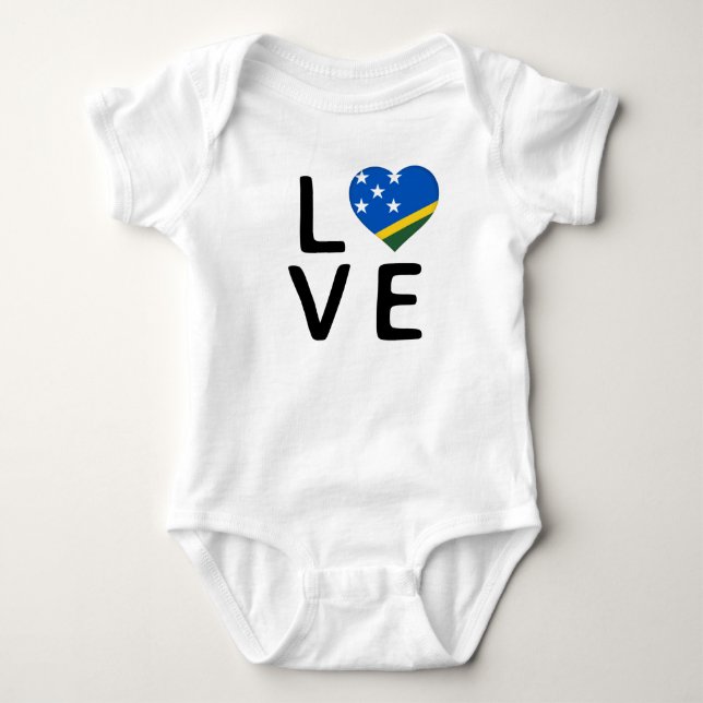 Love - Solomon Islands Flag Baby Bodysuit (Front)
