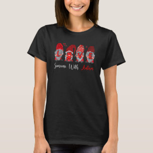 LOVE Someone With Autism Gnomies Puzzle Autism Awa T-Shirt