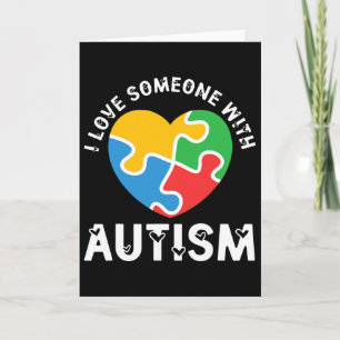 Love Someone With Autism Heart Puzzle Autistic Card